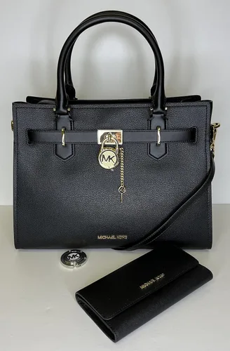 Vista 2 de MICHAEL Michael Kors Hamilton MD - Bolsa con cartera triple y gancho para bolso Negro