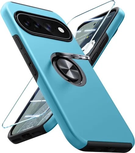 Vista 20 de JAME Funda delgada para Google Pixel 7 Pro, soporte de anillo a prueba de Azul