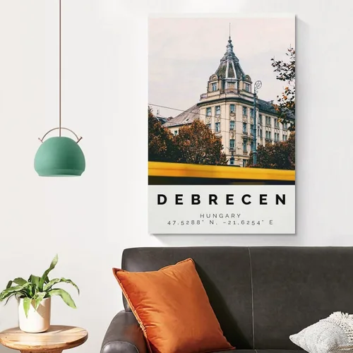 Vista 4 de Póster de Debrecen Impresión Colorida, Arte de Pared de Debrecen, Decoración de Fotos Debrecen, Impresión de Viaje de Debrecen, Póster de Pintura