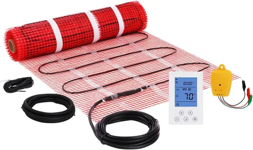 Vista 15 de VEVOR Alfombrilla de calefacción de suelo, 10 pies cuadrados 14℉-113℉ Sistema eléctrico de calefacción por suelo radiante con termostato digital