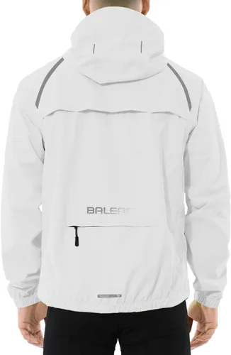 Vista 13 de baleaf Chaqueta impermeable para hombre con capucha ligera reflectante A-Negro