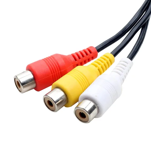 Vista 5 de 3RCA AV Audio Video Splitter Cable 1 en 2 Salida Reproductor de DVD Consola de juegos Proyector de TV externo Monitor Audio Video Adaptador