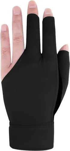 Vista 3 de MioCloth Guante de billar antideslizante para mano izquierda, carom, billar, taco, deporte, profesional, 3 dedos, regalo para hombres y mujeres