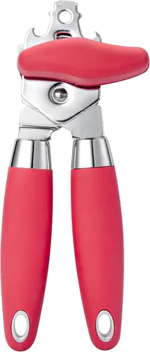Vista 8 de TJ POP - Abrelatas manual, abrelatas de mano resistente, borde liso, perilla de fácil giro, con abrebotellas, utensilios de cocina, color gris