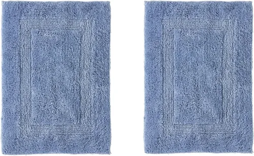 Vista 251 de Better Trends - Juego de 2 alfombras de baño 100% algodón, extra suaves, con borlas, de 17" x 24", alfombra de baño superabsorbente y reversible
