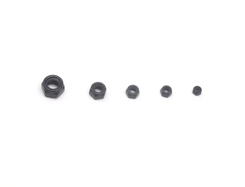 Vista 2 de binifiMux Kit surtido de tuercas hexagonales autobloqueantes insertadas de nailon negro, 130 piezas, M3/M4/M5/M6/M8 (paquete de 2)