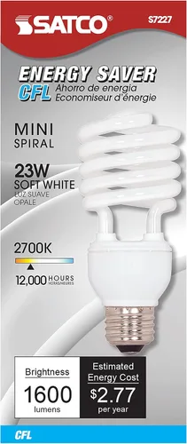 Vista 4 de Satco - Foco CFL mini espiral., S7227, 23watts, 120 volts