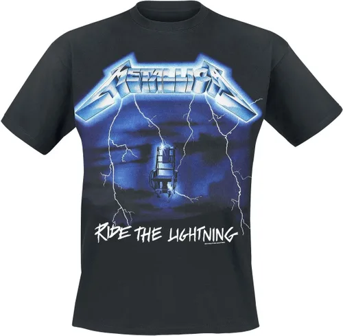 Vista 6 de Metallica Camiseta ajustada Ride The Lightning Tracks (impresión trasera) para hombre