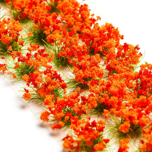 Vista 4 de 90 unidades de racimo de flores coloridas en miniatura para vegetación, grupos de vegetación estática, para tren, paisaje, ferrocarril, paisaje