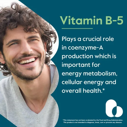 Vista 4 de BESTVITE Ácido pantoténico 500 mg (vitamina B5) (240 cápsulas vegetarianas) - Sin estearatos - Sin gelatina - Sin silicato de calcio - Vegano - Sin