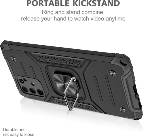 Vista 5 de Asuwish Funda de teléfono para Samsung Galaxy S10 Lite con protector de pantalla de vidrio templado y soporte de anillo delgado, híbrido, soporte