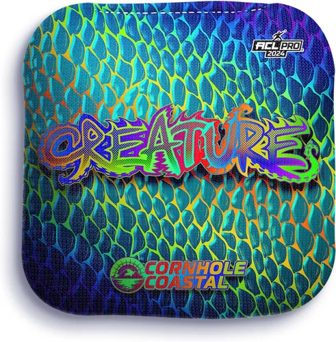Vista 9 de Juego de 4 bolsas de maíz profesionales reguladoras para juegos de lanzamiento de cornhole, para todos los niveles de habilidad (criatura)