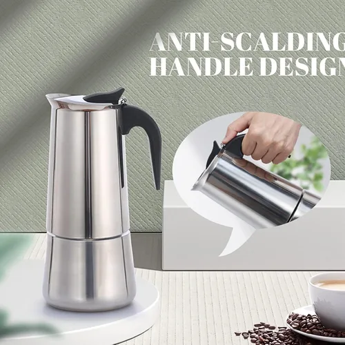 Vista 8 de Atyhao Cafetera eléctrica, olla eléctrica de acero inoxidable de grado alimenticio para el hogar y acampar al aire libre (10.1 fl oz)