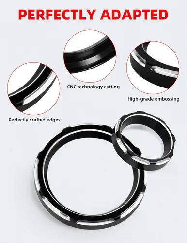 Vista 4 de Amazicha Cubiertas de Biseles de Medidor de Explosión de 2", Cubiertas de Velocímetro Tacómetro de 4", Kit de Moldura de Biseles Compatible