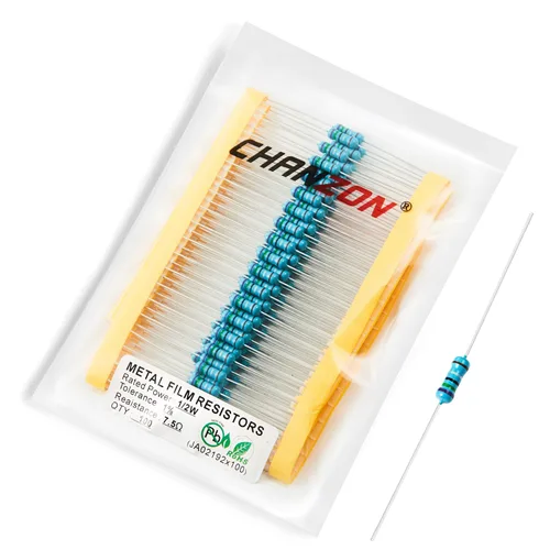 Vista 27 de Chanzon 100pcs 1/2W (0.5W) 1 Ω ohmios Resistencia fija de película metálica 0.01 ±1% Tolerancia 1R MF Orificio pasante Resistencias limitadoras