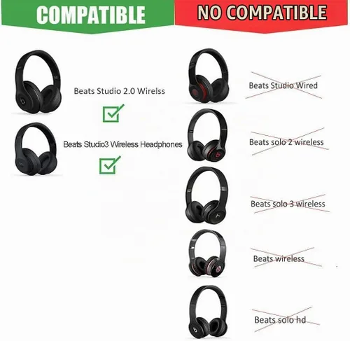 Vista 2 de Studio 3.0 A1914 - Accesorios de repuesto para diadema inalámbrica en la parte superior, también compatible con Studio 2 con cable/inalámbrico