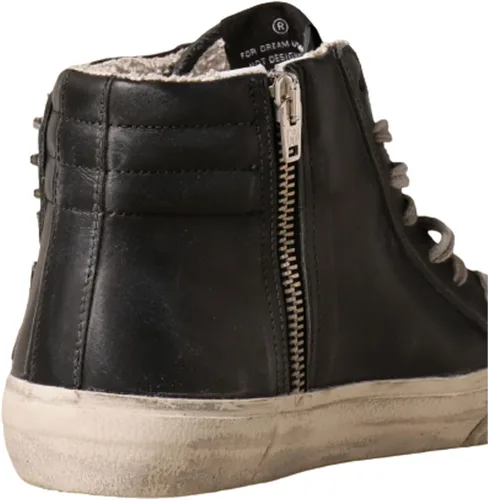 Vista 3 de Golden Goose Slide Classic Leather Upper Studs Womens Distressed Sneakers