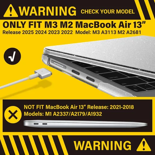Vista 3 de IBENZER Funda para MacBook Air de 13 pulgadas 2026 2025 2024 2023 2022 M4 A3240 M3 A3113 M2 A2681, funda rígida con cubierta de teclado ScreenFilm