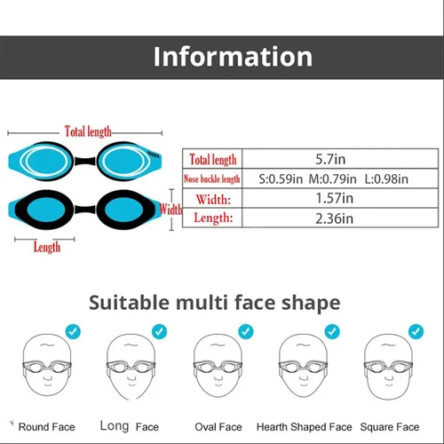 Vista 6 de Gafas de natación de carreras antivaho con protección UV sin fugas para hombres, mujeres, adultos, jóvenes, entrenamiento de competición