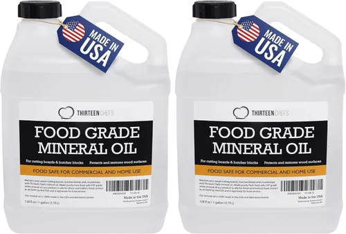 Vista 15 de Thirteen Chefs Aceite mineral – Acondicionador de grado alimenticio de 8 onzas para tabla de cortar madera, encimera y bloque de carnicero
