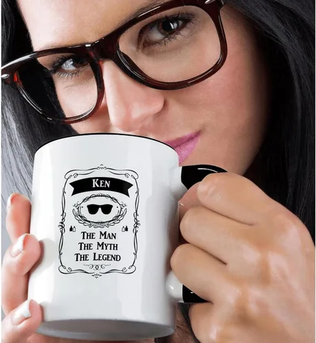 Vista 2 de 3dRose Taza, 11oz, Negro/Blanco