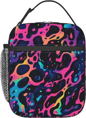 Vista 17 de Lonchera reutilizable con diseño de avión vintage para niños, mujeres y adultos, bolsa de almuerzo azul con aislamiento retro para avión, bolsa