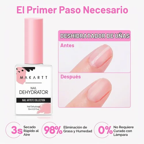 Vista 3 de Makartt - Juego de 2 deshidratadores e imprimación de uñas, 0.5 fl oz