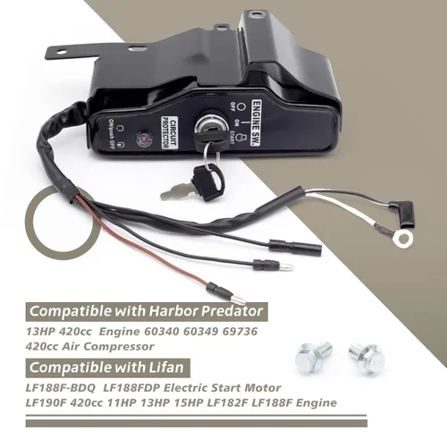 Vista 2 de Caja de interruptor de encendido compatible con Harbor Predator 13HP 420cc Engine 60340 60349 69736, caja de control de interruptor de encendido