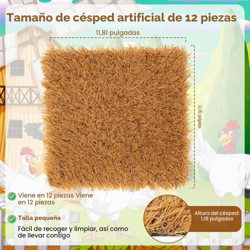 Vista 2 de Zhengmy - 12 almohadillas anidadoras para gallinero de 12 x 12 x 1.2 Marrón