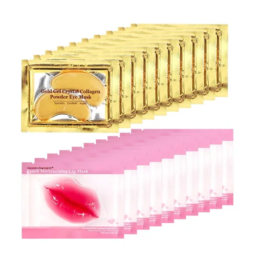Vista 8 de Máscara de ojos de colágeno rosa, 30 pares de parches de cristal debajo de los ojos para ojos hinchados y ojeras – Parece menos cansado y reduce
