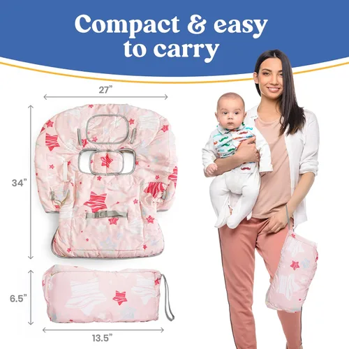 Vista 9 de PILLANI Baby Essentials: funda de asiento y bolsa de pañales para niñas