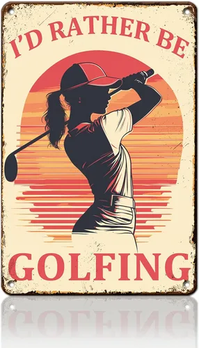 Vista 14 de Golf Girl Metal Tin Sign Golf Metal Poster Never Underestimate A Lady Who Plays Golf Funny Vintage Tin Sign Wall Plaque Poster 12x16inch