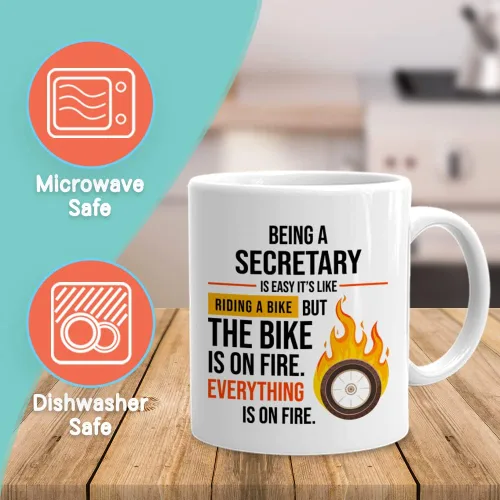 Vista 2 de Taza de secretaria de 11 onzas, regalos divertidos para la escuela de medicina, oficina, secretarias de trabajo, asistente administrativo