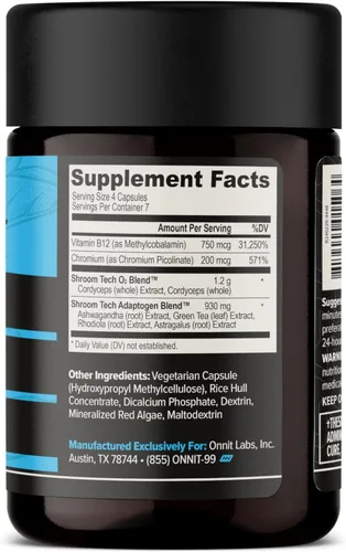 Vista 3 de ONNIT Shroom Tech Sport Cordyceps pre-entrenamiento sin cafeína, 28