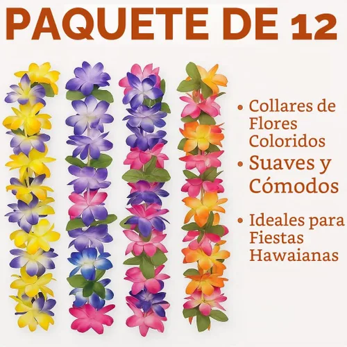 Vista 2 de Oojami Mahalo Guirnalda hawaiana floral, paquete de 12