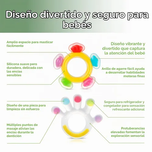 Vista 4 de Haakaa Combo de mordedor de silicona, juguetes de dentición