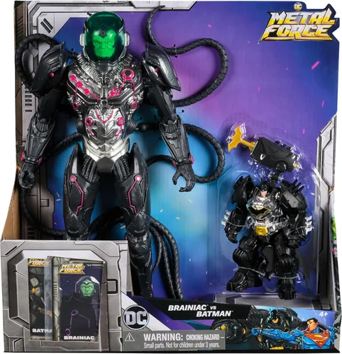Vista 2 de DC Comics Metal Force Brainiac vs Batman - Paquete de figuras