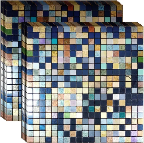 Vista 13 de 10 hojas de azulejos para salpicaduras de cocina, azulejos autoadhesivos, para pegar en tocadores de baño, decoración de chimenea, mesa de Mezcla