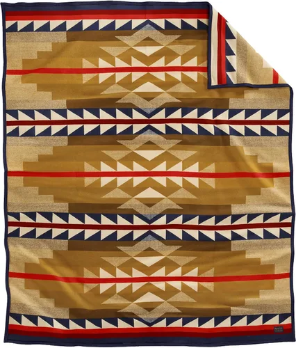 Vista 21 de Pendleton Brave Star Manta Rojo/Blanco/Azul, Talla única Reversible, Ultrasuede Binding, Made in USA, Brave Star