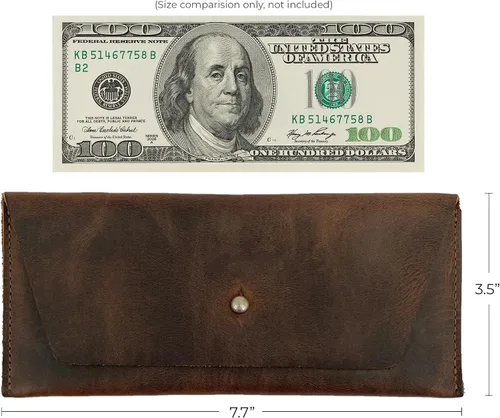 Vista 6 de Hide & Drink, Bolsa larga de utilidad hecha a mano de cuero de grano completo, elegante cartera para llevar y almacenar efectivo, monedas, tarjetas