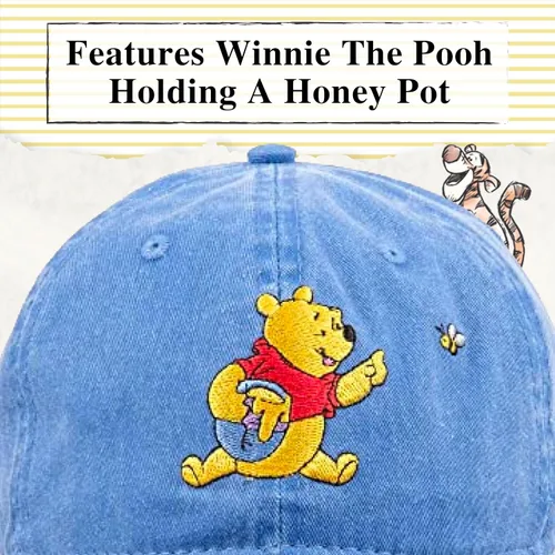 Vista 3 de Disney Winnie The Pooh Dad Hat, Adjustable Cotton Baseball Cap with Curved Brim