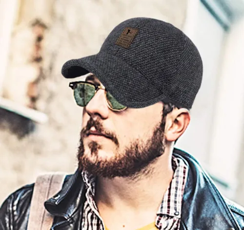 Vista 4 de MRACSIY Gorra de béisbol de invierno para hombre para circunferencia de la cabeza 220-236in