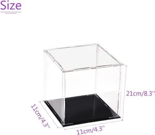 Vista 2 de DMiotech 1 caja de exhibición de acrílico transparente a prueba de polvo, 3.9 x 3.9 x 3.9 pulgadas para coleccionables