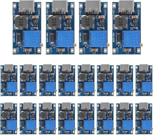 Vista 7 de AITRIP 10 Piezas Convertidor Boost DC-DC Tipo-C MT3608 2A Módulo Ajustable Regulador de Voltaje de la Placa Voltaje de Entrada 2 Volt-24 Volt a 5