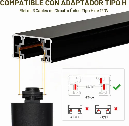 Vista 4 de VANoopee Rieles de iluminación de riel de 13 pies de alto con conector
