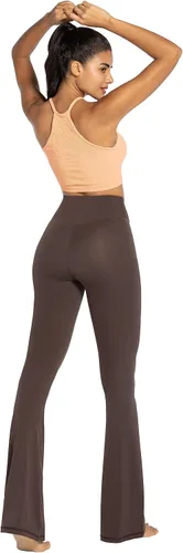 Vista 6 de Sunzel Leggings acampanados, pantalones de yoga cruzados con control de abdomen, cintura alta y pierna ancha