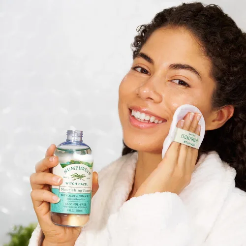 Vista 6 de Humphreys Nourish Witch Hazel + tóner sin alcohol de aloe, transparente, 8 onzas (paquete de 1) Hamamelis cosechado silvestre con aloe y vitamina