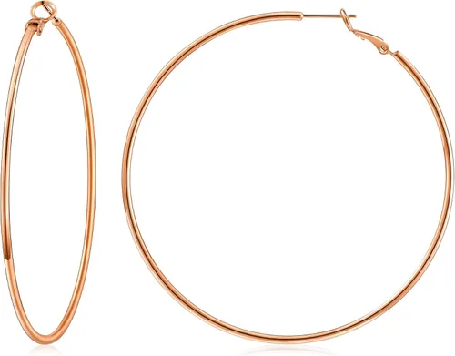 Vista 20 de Gacimy Aretes de aro de oro para mujer, aros finos chapados en oro de 14 Negro