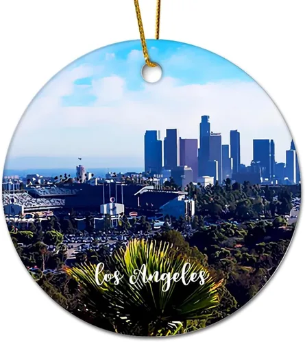 Vista 9 de Hawaii City Scene Building Cityscape Natural Landscape Decorative Ceramic Christmas Ornament for Xmas Tree Hanging Keepsake Holiday Ornaments