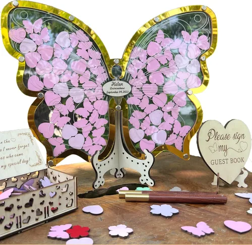 Vista 8 de Libro de Firmas Alternativo para Quinceañera – Caja de Firmas para el Día de los 15 Años – Libro de Invitados Personalizado para Quinceañera